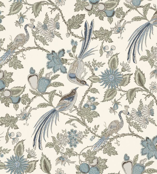 Peacock Trail Wallpaper In Tourmaline By Warner House Jane Clayton