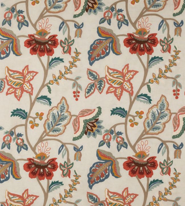 Somerton Fabric In Tomato Blue By Colefax And Fowler Jane Clayton