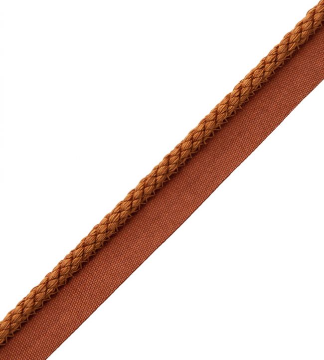 Copper Orange Cord With Tape Trimmings Upholstery Fabric by the