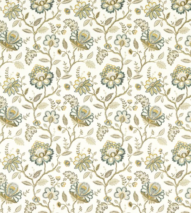 Adeline Fabric in Teal by Clarke & Clarke | Jane Clayton