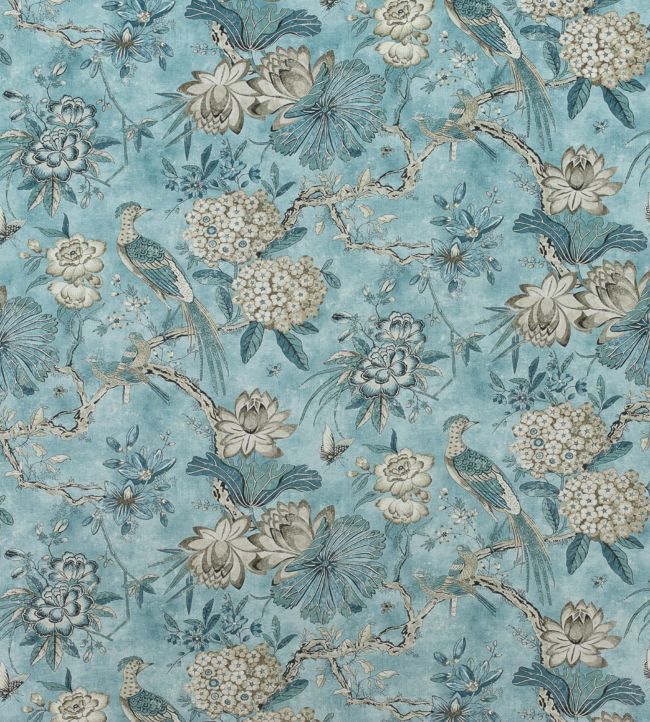 Villeneuve Fabric by Anna French in Aqua | Jane Clayton