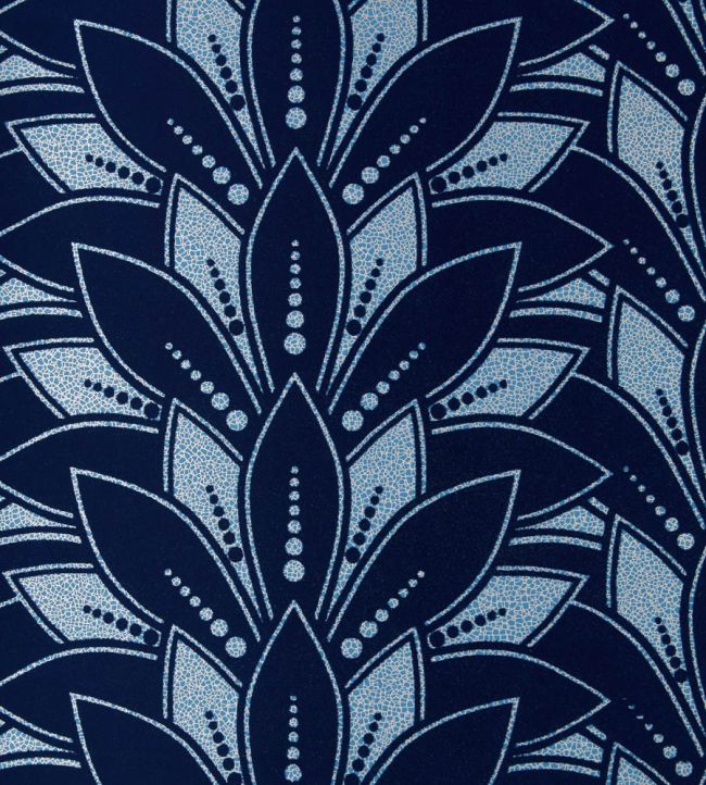 Rajapur in Hyacinth Blue | Cole & Sons Paisley | Flocked Wallpaper at F&P