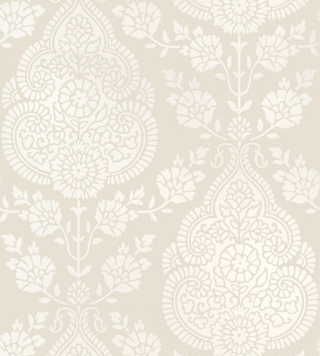 Balmuccia Damask Wallpaper by Anna French Beige
