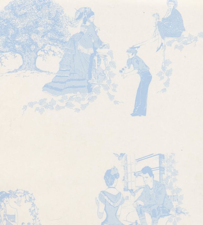 Promenade Wallpaper by Barneby Gates in Wedgewood Blue | Jane Clayton