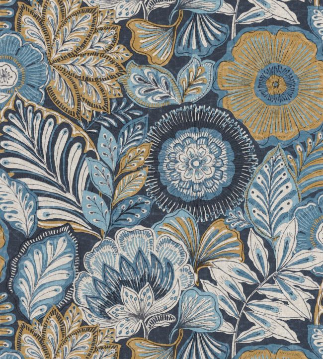 Batik Wallpaper in Bleu Indigo by Casadeco | Jane Clayton