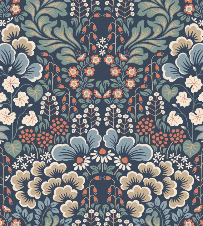 Blomstervall Wallpaper In Blue By Borastapeter | Jane Clayton