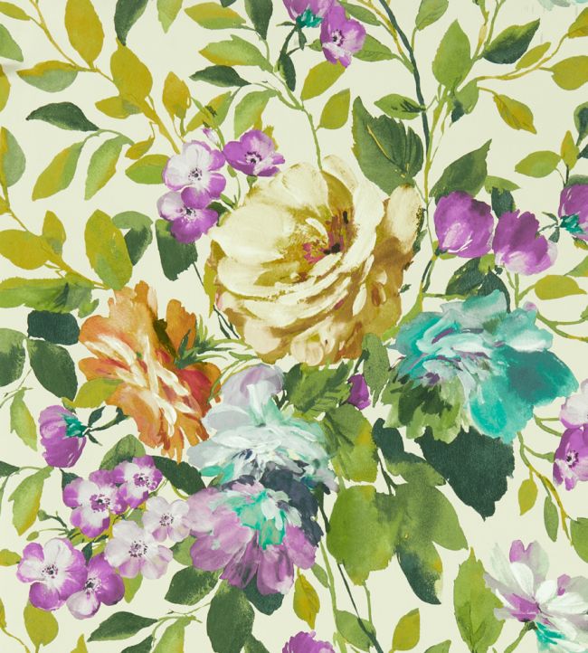 113965 - Graham & Brown, Glasshouse Flora Amethyst Removable Wallpaper