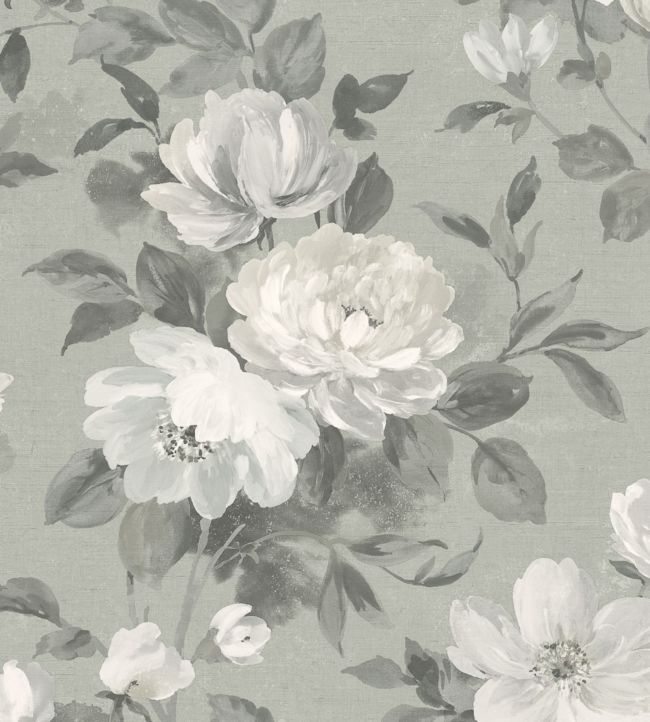 Peony Wallpaper by Borastapeter in Ash Grey | Jane Clayton