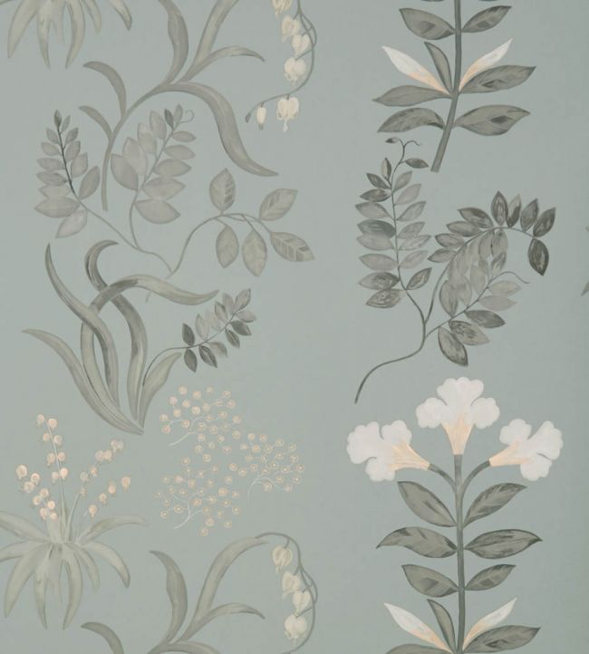 Gray botanical mobile wallpaper with cotton