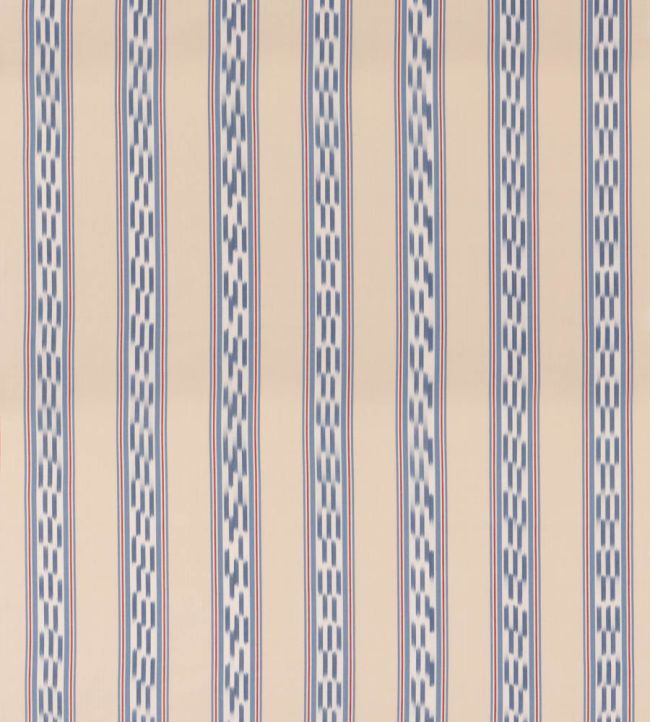 Breezy Stripe Fabric by Mulberry Home Blue/Red
