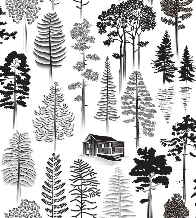 Catskills Wallpaper in Snow by Mini Moderns | Jane Clayton