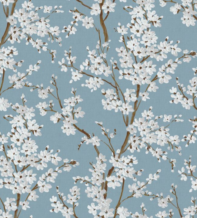 Cherry Blossom Wallpaper in Turquoise by Coordonne | Jane Clayton