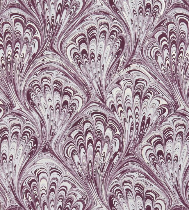 Pavone Wallpaper by Clarke & Clarke in Amethyst/Gilver | Jane Clayton