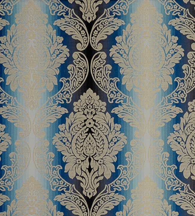 Ornato Fabric by Clarke & Clarke in Aqua | Jane Clayton