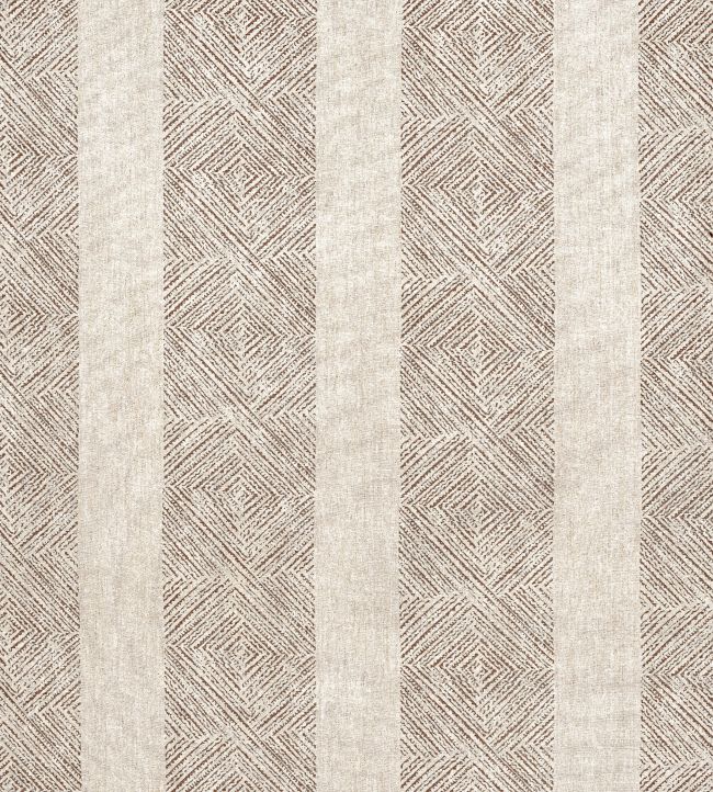 Clipperton Stripe Fabric in Brown on Natural by Anna French | Jane Clayton