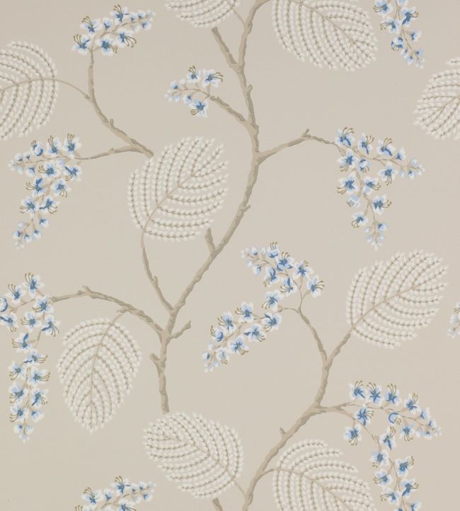 Blue and on sale beige wallpaper