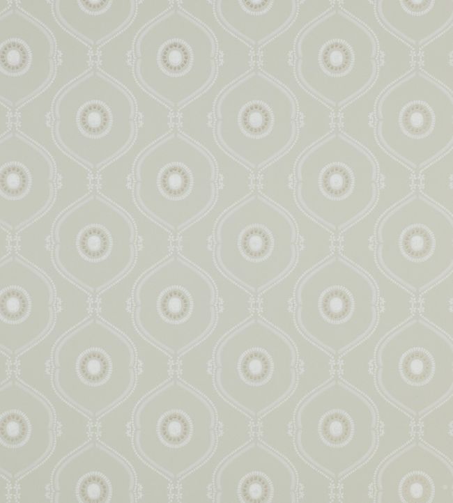 Heywood Wallpaper by Colefax and Fowler in Silver | Jane Clayton