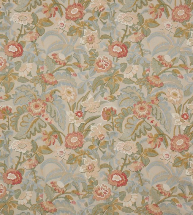 Tapestry Flowers Fabric by Colefax and Fowler in Coral | Jane Clayton