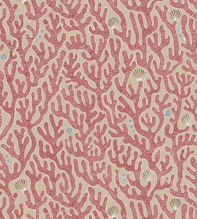 Coral Wallpaper by Josephine Munsey Red Toppings