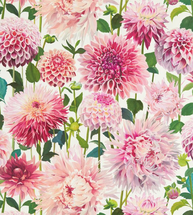 Dahlia Wallpaper in Blossom/Emerald/New Beginnings by Harlequin | Jane