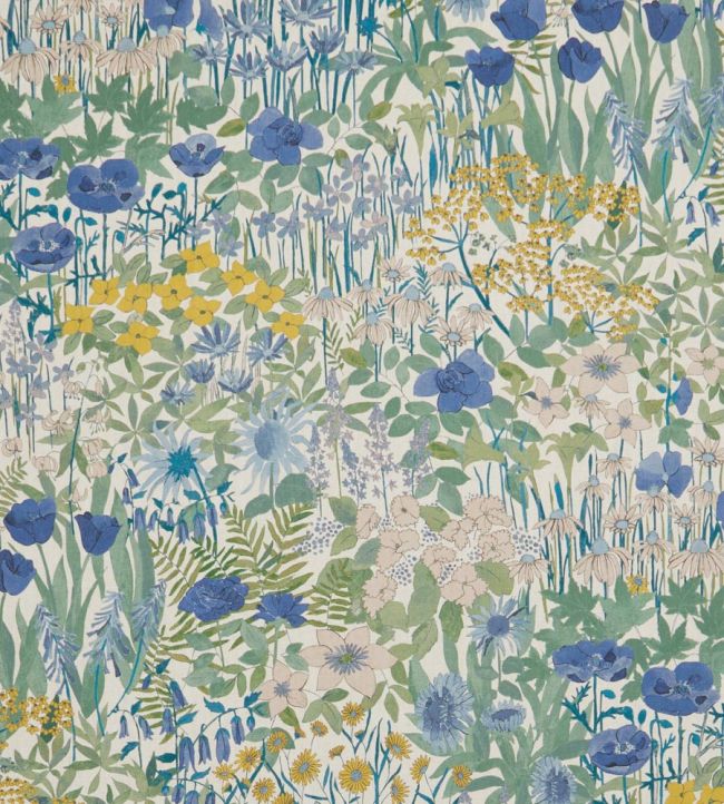 Faria Flowers Fabric by Liberty Lapis