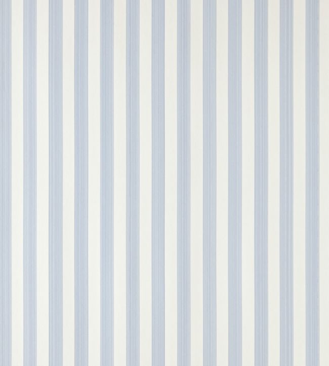 Closet Stripe Wallpaper by Farrow & Ball in Lulworth Blue | Jane Clayton