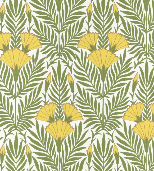 Floral Fanfare Wallpaper in Vivid Yellow by 1838 Wallcoverings | Jane ...