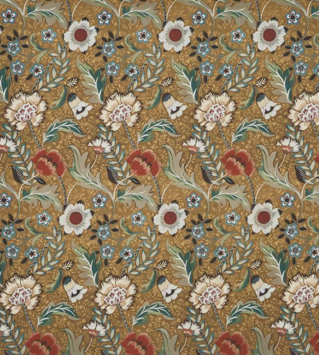 Folklore Fabric in Gilt by Prestigious Textiles | Jane Clayton