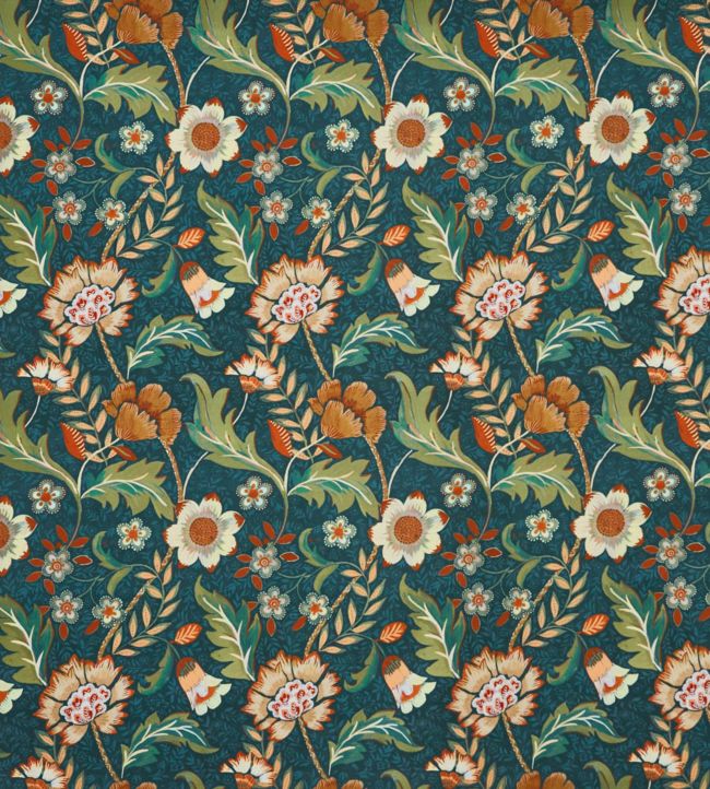 Folklore Fabric in Peacock by Prestigious Textiles | Jane Clayton