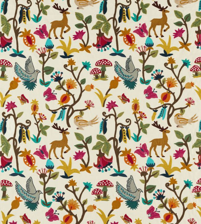 Forest of Dean Fabric in Brights/Multi by Sanderson | Jane Clayton