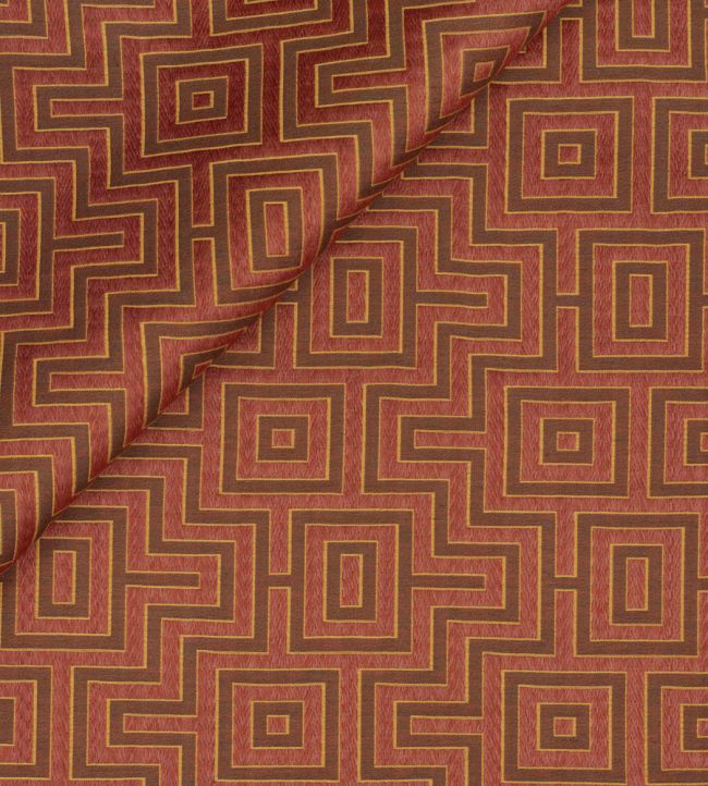 Fret Maze Fabric by Jim Thompson Sienna Red
