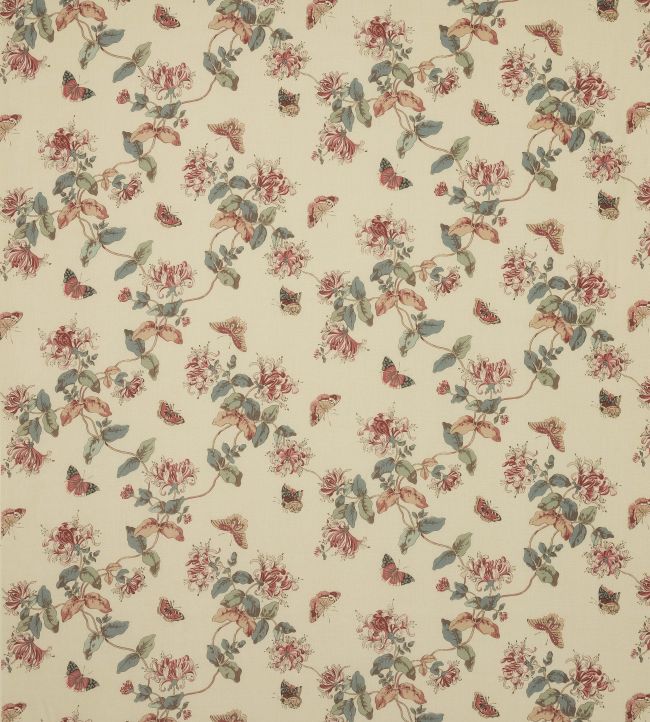 Honeysuckle Fabric in Pink/Slate by Colefax and Fowler | Jane Clayton