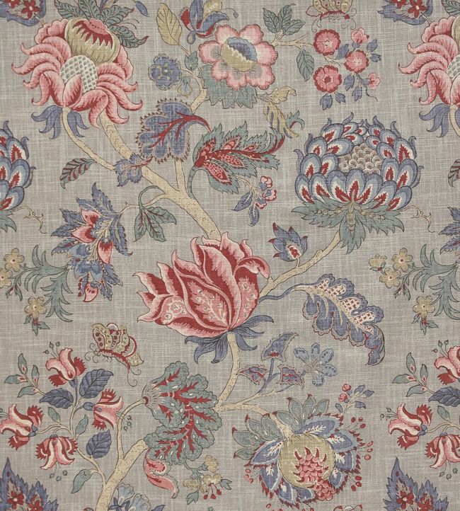 Oleander Fabric by Ian Sanderson in Swedish Grey | Jane Clayton