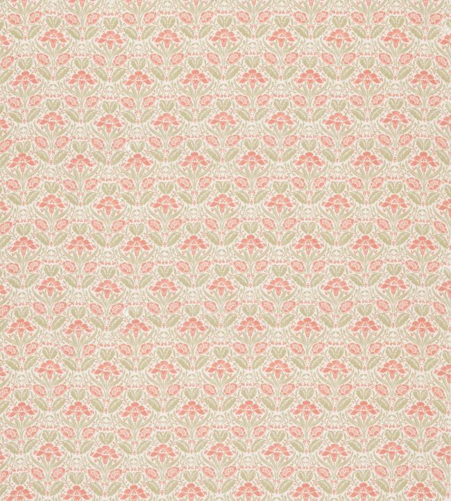 Iris Meadow Cotton Fabric in Pink/Green by GP & J Baker | Jane Clayton