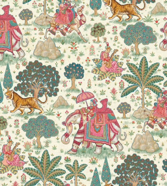 Jaipur Fabric in Ivory by Warner House | Jane Clayton