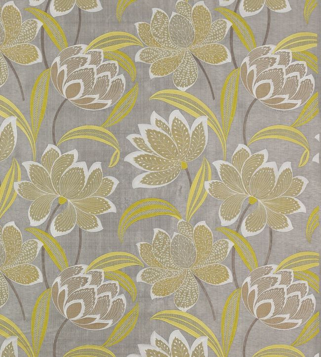 Zelda Fabric by Jane Churchill in Silver/Yellow | Jane Clayton