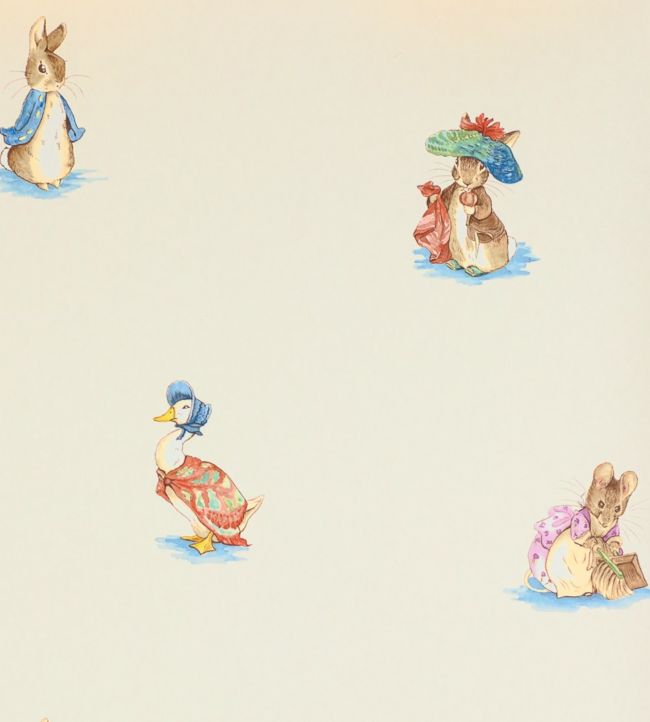 Beatrix Potter Wallpaper by Jane Churchill in Cream/Multi | Jane Clayton