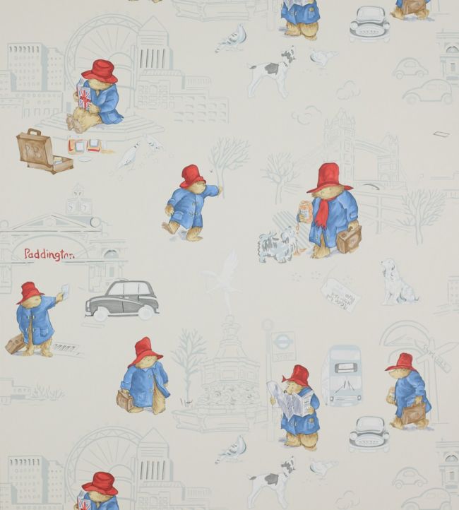 London Paddington Wallpaper By Jane Churchill In Vintage Red Blue Jane Clayton