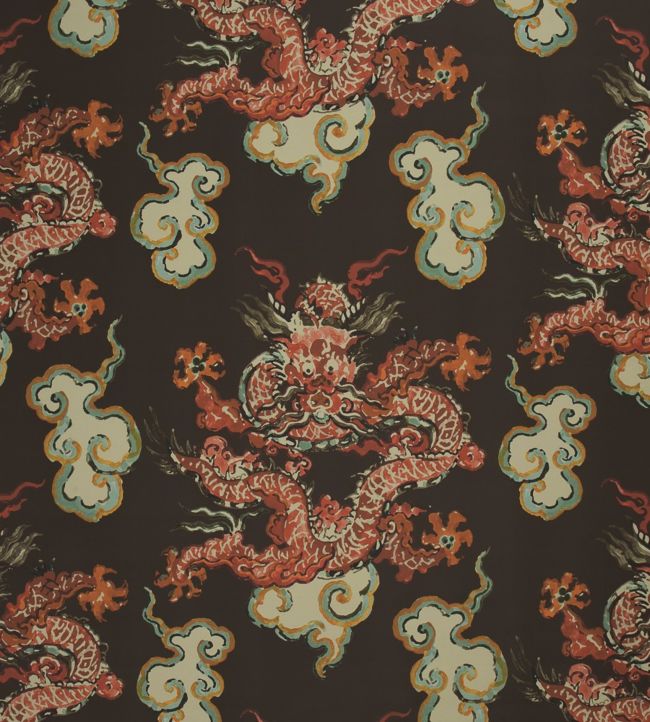 Dragon Dance Wallpaper by Jim Thompson No.9 in Chinese Spice | Jane Clayton