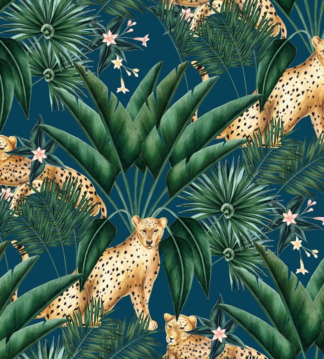 Jungle Cheetah Wallpaper in Ink by Ohpopsi | Jane Clayton