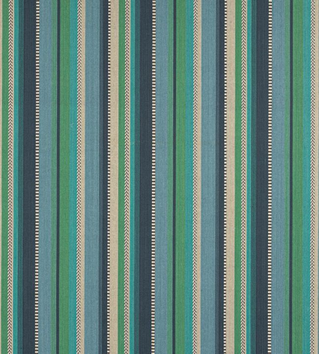 Kansa Stripe Fabric in Blue by Jane Churchill | Jane Clayton