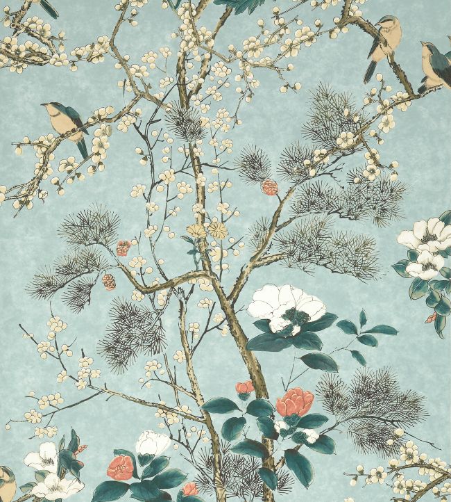 Katsura Wallpaper in Mist by Thibaut | Jane Clayton