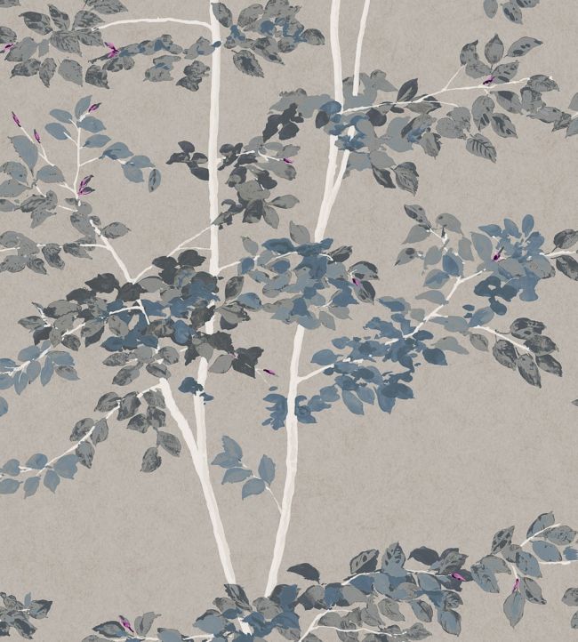 Beech Wallpaper by Lewis & Wood in Steel | Jane Clayton