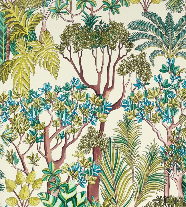 Morny Wallpaper by Manuel Canovas in Turquoise | Jane Clayton