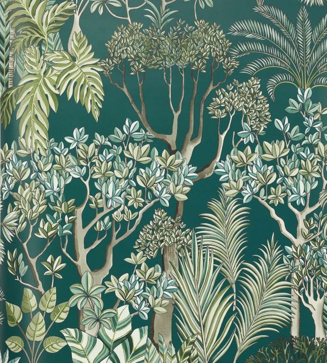 Morny Wallpaper by Manuel Canovas in Bleu Canard | Jane Clayton