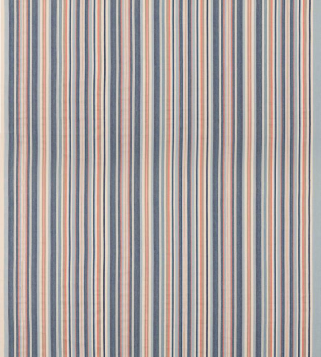 Medford Stripe Fabric by Mulberry Home Blue/Rust
