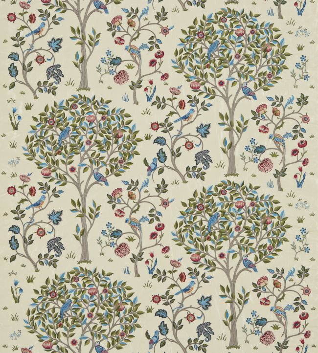 Kelmscott Tree Fabric by Morris & Co in Woad/Rose | Jane Clayton