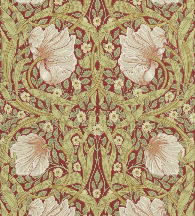 Pimpernel Wallpaper by Morris & Co in Brick/Olive | Jane Clayton