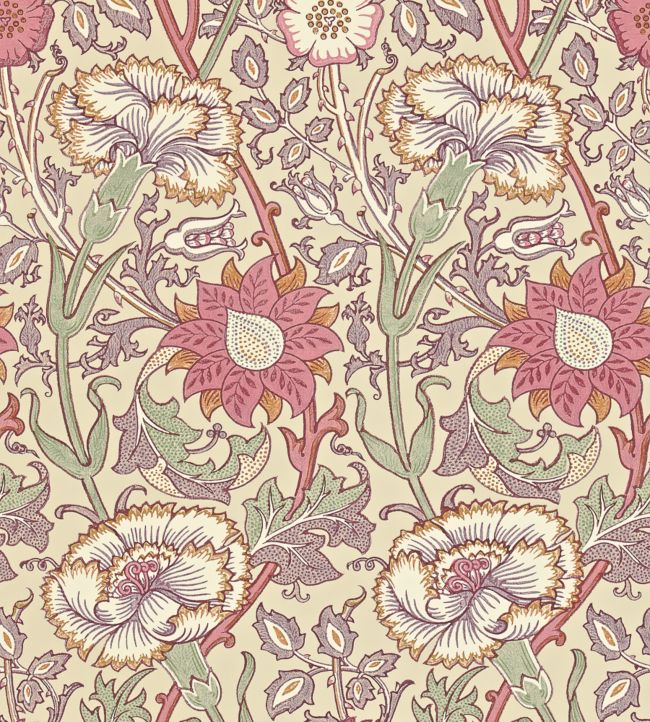 Pink & Rose Wallpaper by Morris & Co in Manilla/Wine | Jane Clayton