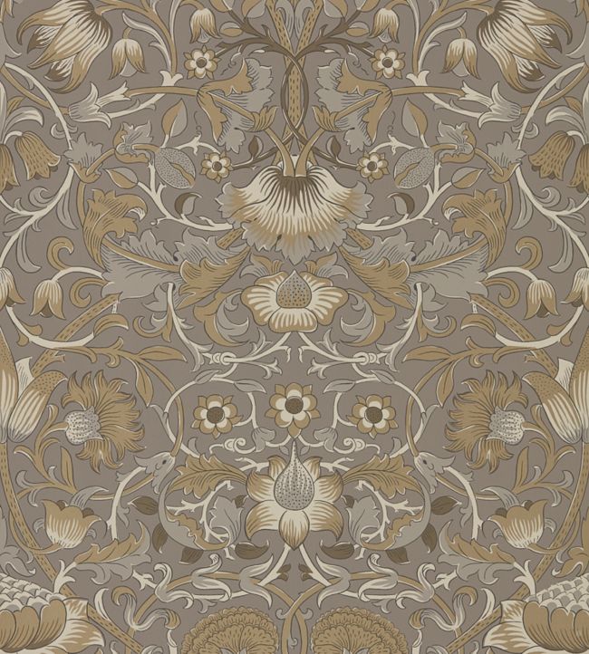 Pure Lodden Wallpaper by Morris & Co in Taupe/Gold | Jane Clayton